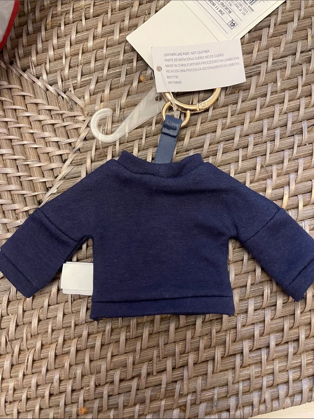 PARKE Mini Navy Sweatshirt Keychain
